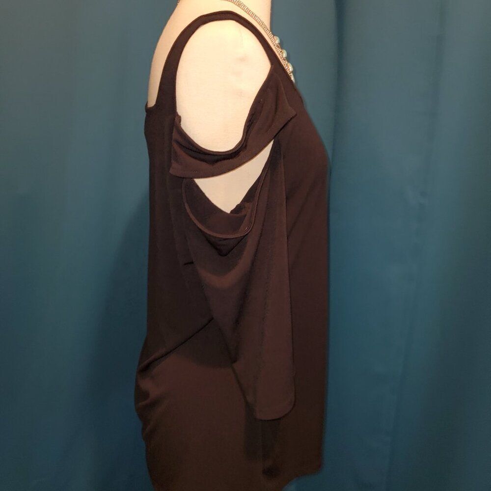 Stretchy Classic Black Flutter Peek-a-Boo 3/4 sleeves - Large - Picture 3 of 7